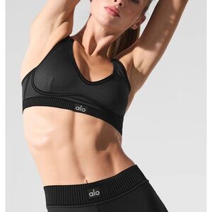 ALO Yoga Black Racerback Sports Bra Intimates